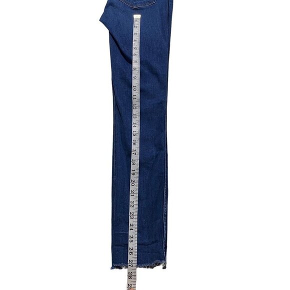 Madewell 10” High Rise Skinny Women Medium Wash Jeans Sz 23x27 Denim Raw Hem - Picture 12 of 13